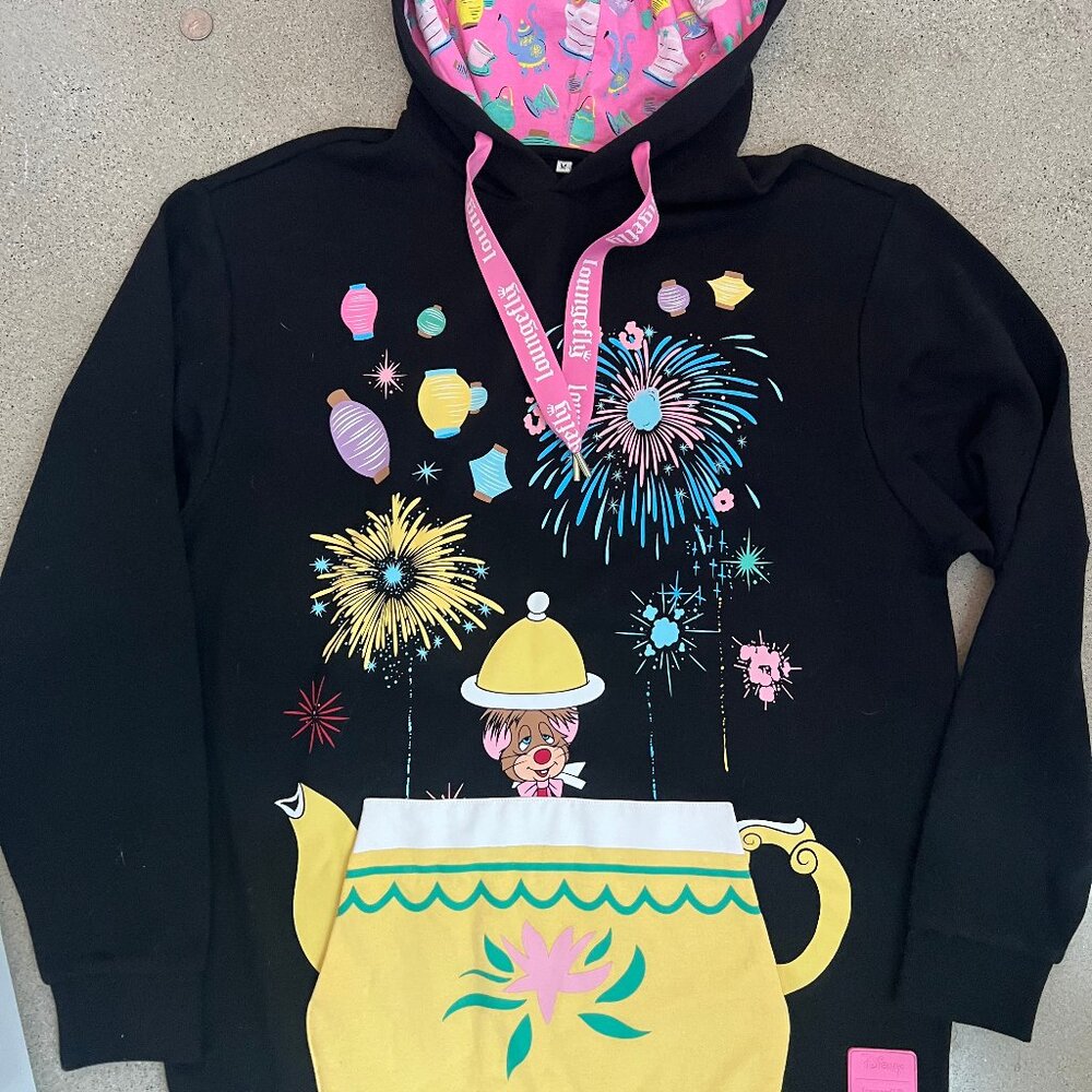 Loungefly Unisex Alice & Wonderland Teacup Birthday Hoodie - Picture 2 of 6